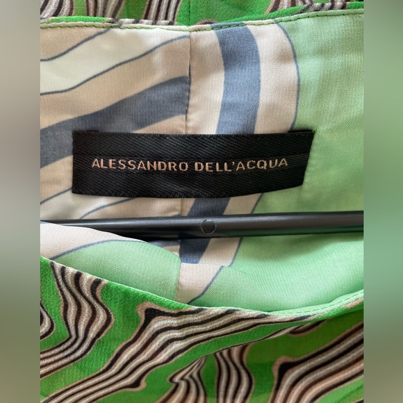 Alessandro Dell’Aqua Green Multicolour Pattern Printed Midi Dress - Picture 6 of 7